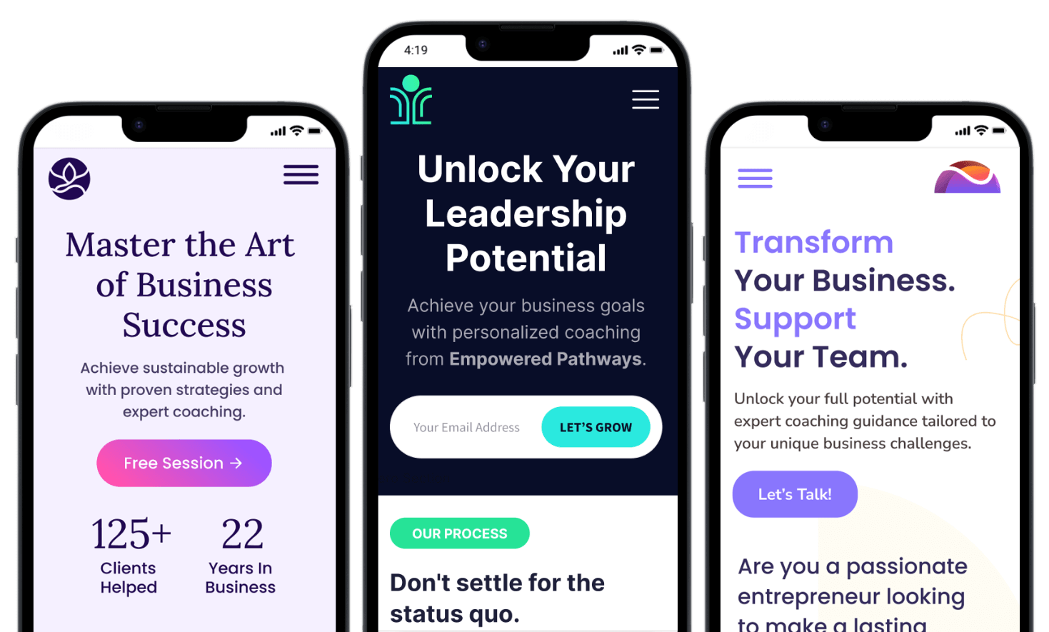 Mobile Websites for Coaches